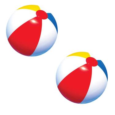 Imagem de KIT C/ 2 Bola De Praia Piscina Inflável Colorida 51CM