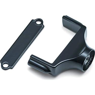 Imagem de Kuryakyn Acessório de motocicleta 3195: braçadeira de suporte de placa de licença de montagem lateral para motocicletas Harley-Davidson Street 500 e 750 2015-19, preto brilhante