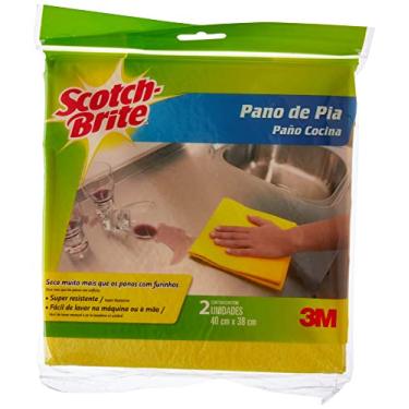 Imagem de 3M, Pano de Pia Scotch-Brite, Para Limpeza, Lavável e Reutilizável, Amarelo, 2 unidades