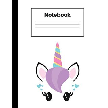 Imagem de Notebook: Unicorn Purple Hair, Graph Paper 4x4, Notebook Home Office School Student Teacher Homeschool, 7.4 x 9.7 in, 200 pages for kids, school, home, students, teachers