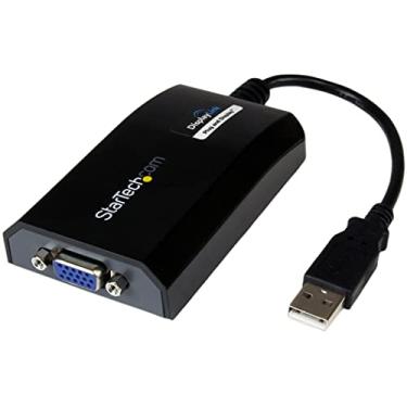 Imagem de Adaptador USB para VGA StarTech.com - 1920x1200 - Placa de vídeo e gráfica externa - Monitor duplo - Suporta Mac e Windows e Modo Espelho e Extensão (USB2VGAPRO2), Preto