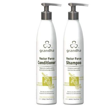 Imagem de Kit Grandha Curl Wave Vector Force Profissional Shampoo e Condicionador 500ml