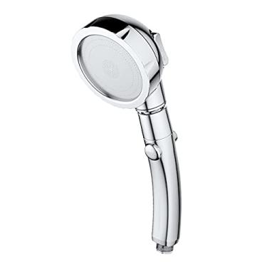 Imagem de Tingpai eça de chuveiro gi tória portátil com pausa pa ligar/desligar 3 configu ções eça de chuveiro de alta pressão, ajustável, destacável, banheiro, chuveiro, banhei polida