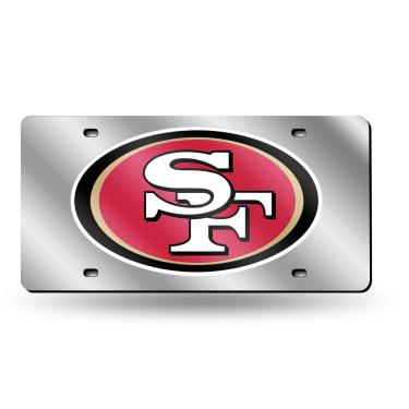 Imagem de NFL San Francisco 49ers Placa de licença de metal embutida a laser