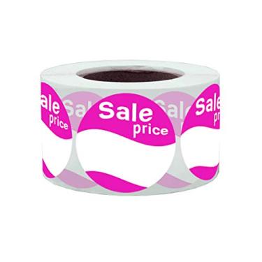Imagem de Adesivos de etiquetas de preço de venda – 3,8 cm, rosa, redondo, permanente, adesivos de papel adesivo, total de 500 etiquetas por rolo