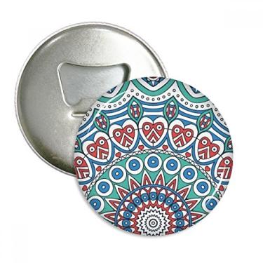 Imagem de Impressão Repeat Pano Azul Colorido Herat Art Abridor de Garrafas Imã de Geladeira Emblema Multifuncional