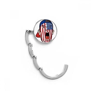 Imagem de Bandeira dos EUA Boné de maquiagem com pintura facial gancho de mesa fecho decorativo extensão dobrável cabide