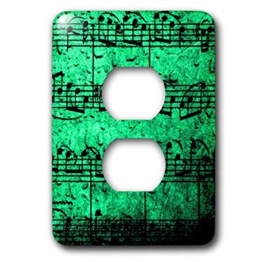 Imagem de 3dRose Lsp_5872_6 Interlúdio Musical em Verde Azul 2 Tomadas, Multicolorido