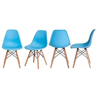 Imagem de Kit 4 Cadeiras Mesa Sala De Jantar Charles Eames Eiffel Wood (Fendi)