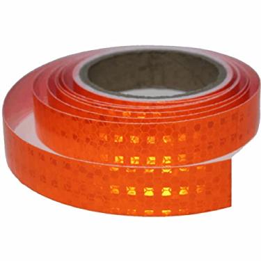 Imagem de Fita reflexiva laranja para bicicleta 1 "X 15 pés, fita de segurança de aviso de alta visibilidade à prova d'água, adesivos reflexivos ao ar livre, acessórios externos óbvios.