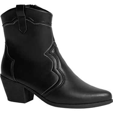 Imagem de Bota Feminina Western Texana Confortável Country Cano Curto WSN sintpreto34