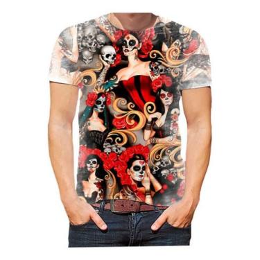 Imagem de Camisa Camiseta Catrina Caveira Mexicana Tatuagem Hd 01 - Estilo Krake