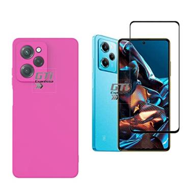 Imagem de Kit Capa Case e Película De Vidro 3D 9D Compatível Com Poco X5 Pro 5G (cor-de-rosa)
