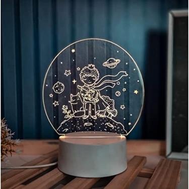Imagem de PopLumos - Luminária led 3d, abajur de mesa, O pequeno príncipe