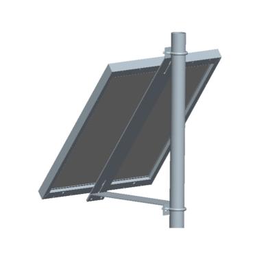 Imagem de Suporte de montagem de poste de painel solar conjunto de suportes de montagem de alumínio para painéis solares de 30 W a 60 W