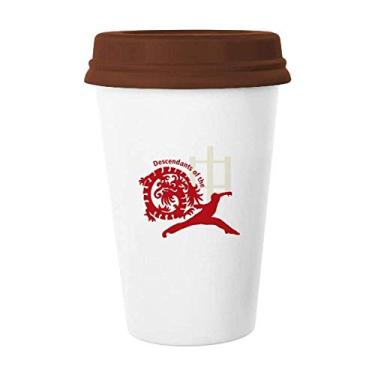 Imagem de Caneca de cerâmica do dragão chinês descendente Kungfu caneca de café copo de cerâmica