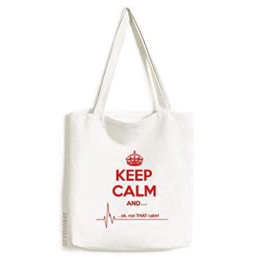 Imagem de Bolsa sacola de lona preta vermelha com citação Keep Calm bolsa de compras casual