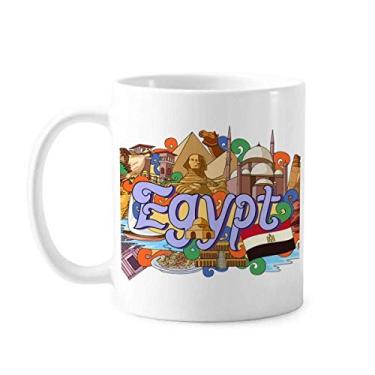 Imagem de Caneca de cerâmica de café de porcelana da faraó pirâmide do Egito Graffiti Caneca de cerâmica