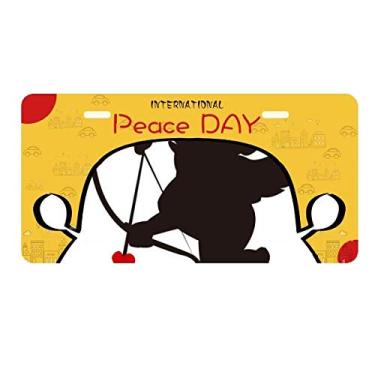 Imagem de DIYthinker Placa de carro com estampa de anjo do Cupido Amor Placa de carro Decoração Dia da Paz