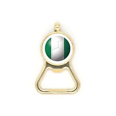 Imagem de Chaveiro de aço inoxidável com a bandeira nacional de futebol americano da Nigéria