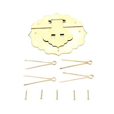 Imagem de 1 PC Bronze Hasp Antique Bronze Caixas De Madeira Cobre Fivela Trava Para Armário De Porta Jóias Caixa de Jóias 70 * 55mm / 85 * 70mm YYDFPIIA (Color : 85x70mm D)