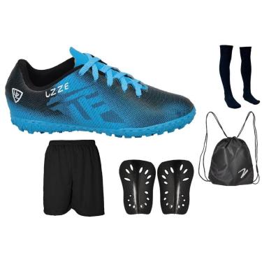 Imagem de Chuteira Society UZ Costurada + Meião Short Mochila Caneleira-Unissex