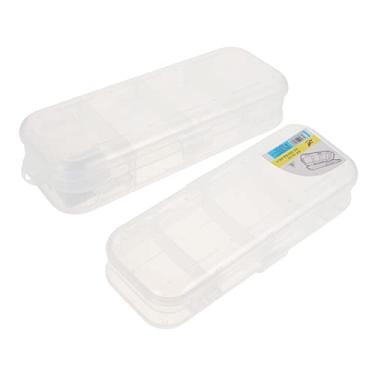 Imagem de SEWACC 4 Peças Caixa De Papelaria De Camada Dupla Multifuncional Bolsa De Lápis Transparente Recipientes De Armazenamento Criativo Estojos De Armazenamento De Borracha Dupla Abertura