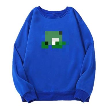 Imagem de GisTeq Suéter casual de gola outono simples, Azul 2, 3X-Large