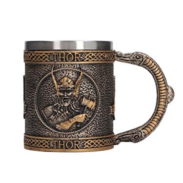 Imagem de Caneca Medieval Okjhfd, Forro De Aço Inoxidável, Caneca Decorativa Pintada à Mão, Retrô, Resina Medieval, Copo De Cerveja Para Casa, Bar, Ktv, Restaurante