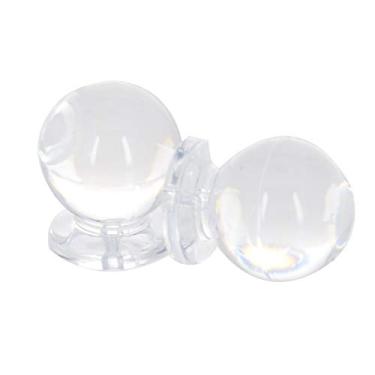 Imagem de Bettomshin 2 peças puxador minúsculo colar redondo acrílico pequeno botão transparente 1,6 x 2,0 x 1,4 cm (CxLxA)