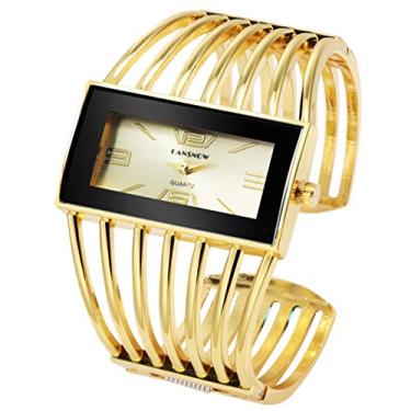 Imagem de Relógio feminino com mostrador de moda de luxo pulseira de liga de quartzo relógio feminino de fácil leitura, C, One Size