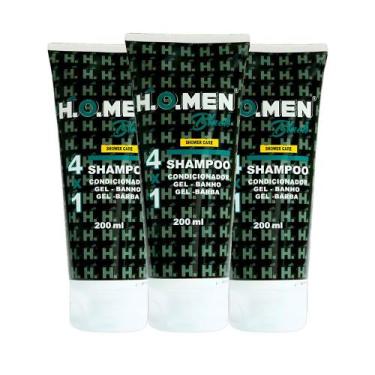 Imagem de Kit 3 Shampoo Condicionador Masculino 41 Cabelo Barba Anticaspa H.O.Me