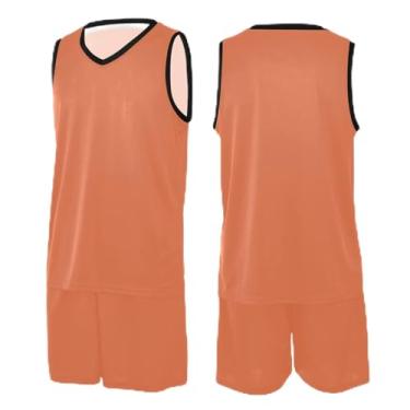 Imagem de CHIFIGNO Camiseta coral de basquete, camisetas de basquete para meninas, camiseta de treino de futebol PP-3GG, Coral, M