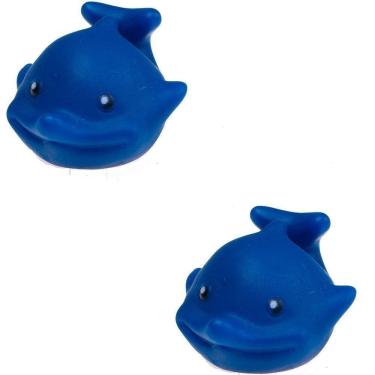 Imagem de Kit 2 Brinquedo Pet De Borracha Golfinho 6Cm