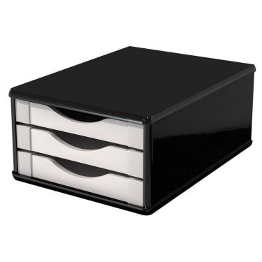 Imagem de Caixa Arquivo Gaveteiro Organizador de Escritório 3 Gavetas Madeira MDF para Documentos A5 A4