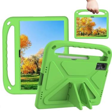 Imagem de Sfulatdc Capa para tablet infantil com alça e suporte, à prova de choque, proteção total, leve para Xiaomi Redmi Pad SE 11 polegadas, verde