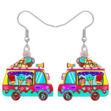 Imagem de RAIDIN Brincos de acrílico para o dia dos namorados, presentes para ela, doce caminhão vermelho, brincos de gancho, joias para mulheres, meninas, decorações de festivais, Medium, Acrílico, Sem pedra