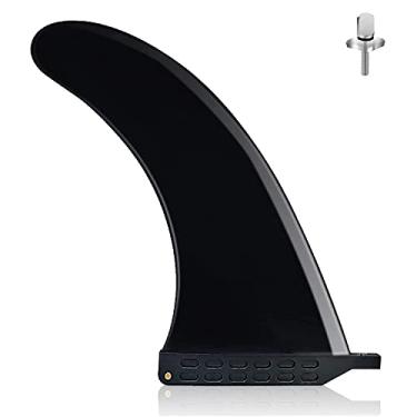 Imagem de T-SIDAKE Aleta de centro único SUP de 22 cm, barbatanas de substituição SUP de nylon reforçado com fibra de vidro, parafuso de barbatana sem ferramenta, adequado para longboard, prancha de surf,