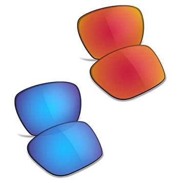 Imagem de TRUSHELL Lentes de reposição polarizadas para óculos de sol Oakley Sylas OO9448 - vermelho fogo + azul oceano