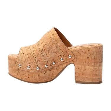 Imagem de Corkys Footwear Salto grosso feminino Bada Bing 10 cm, Cortiça, 41