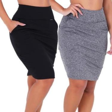 Imagem de Kit 2 Saias Midi Social Evangélica com Bolsos Bruna-Feminino