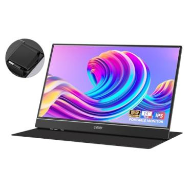 Imagem de G-STORY Monitor duplo portátil de 14 polegadas para extensor de tela de laptop 1080p Full HD um cabo USB-A para laptop de 11,6 a 16 polegadas (tela dupla)