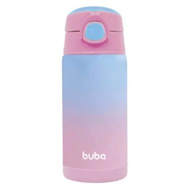 Imagem de Garrafa Térmica Infantil C/ Canudo Silicone 400ml Rosa Buba