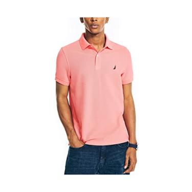 Imagem de Nautica Camisa polo masculina de modelagem justa e sustentável, Teaberry, P