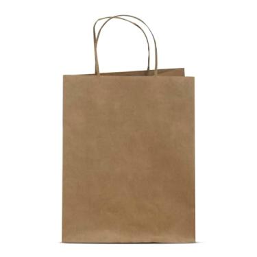 Imagem de 10 Sacolas ecológicas para Delivery com alça torcida: 25x20x17 cm (Kraft)