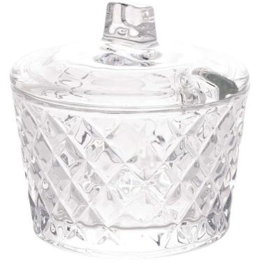 Imagem de Açucareiro de Cristal Lyor Linha Diamante 10x10cm com Tampa Incolor