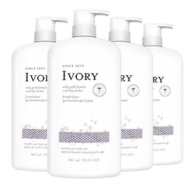 Imagem de Ivory Clean Lavanda sabonete líquido corporal, 100% glúten, parabenos e ftalatos, 30 ml (pacote com 4)