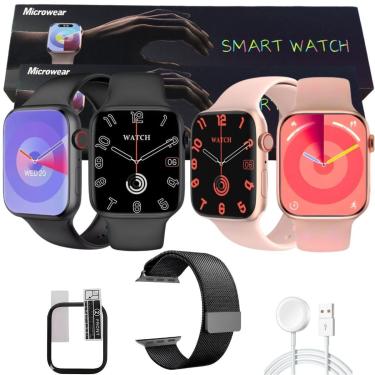 Imagem de Relógio Inteligente Watch 9 W29s Pro ChatGpt Ilha Dinamica Gps Recebe Faz Ligaçoes Pulseira Extra-Unissex