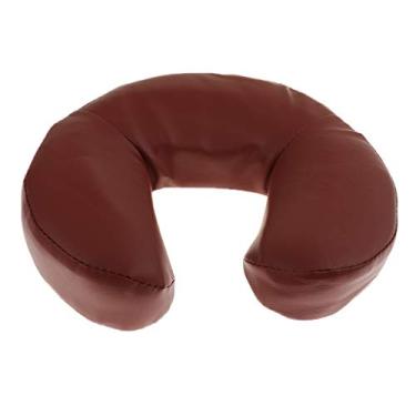 Imagem de Abbraccia Almofada de mesa de massagem de espuma com capa de couro PU ultra macia - almofada de descanso de cabeça posiciona cabeça e pescoço - vermelha