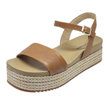 Imagem de Sandália Feminina Flatform Couro Moderna Conforto Bottero